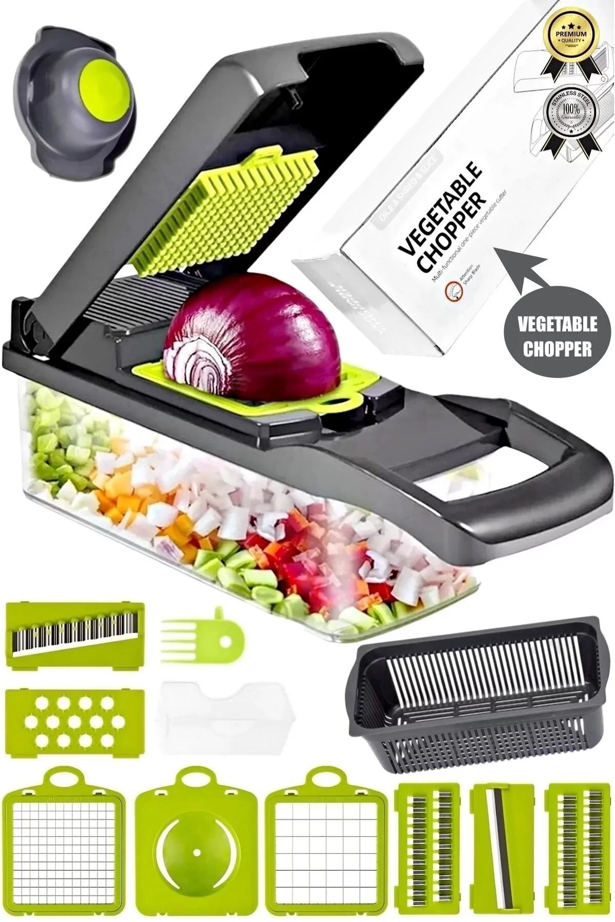 Çok Fonksiyonlu Vegetable Chopper | Patates ve Sebze Doğrayıcı, Rende, Dicer, Jülyen Kesici Mutfak Seti