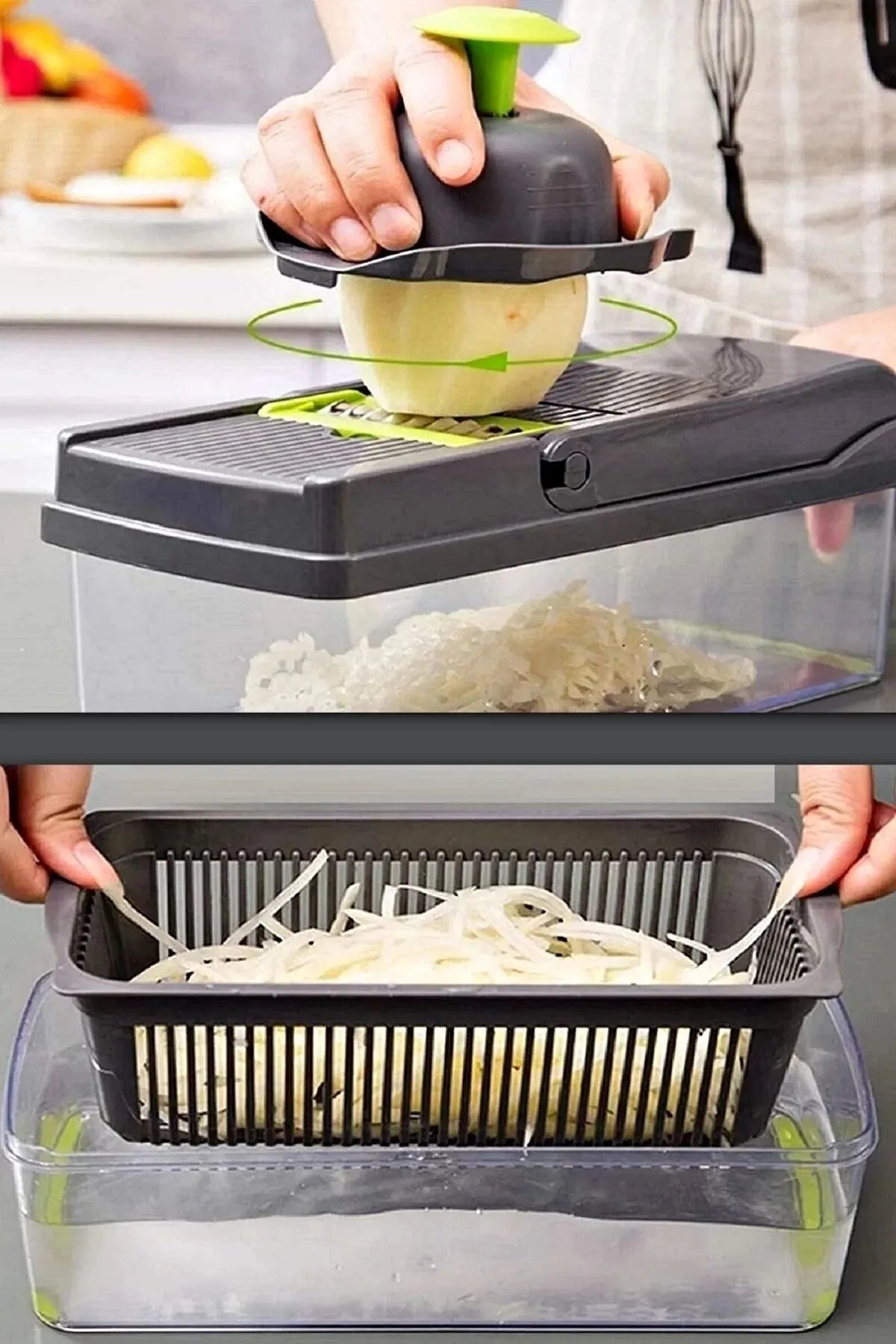 Çok Fonksiyonlu Vegetable Chopper | Patates ve Sebze Doğrayıcı, Rende, Dicer, Jülyen Kesici Mutfak Seti