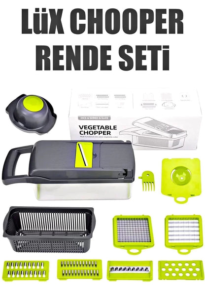 Çok Fonksiyonlu Vegetable Chopper | Patates ve Sebze Doğrayıcı, Rende, Dicer, Jülyen Kesici Mutfak Seti