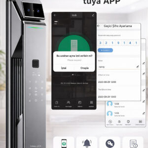 larens elİxa f7 pro akıllı kapı kilidi – yüz tanıma, parmak İzi, Şifre, kart ve tuya uygulama destekli