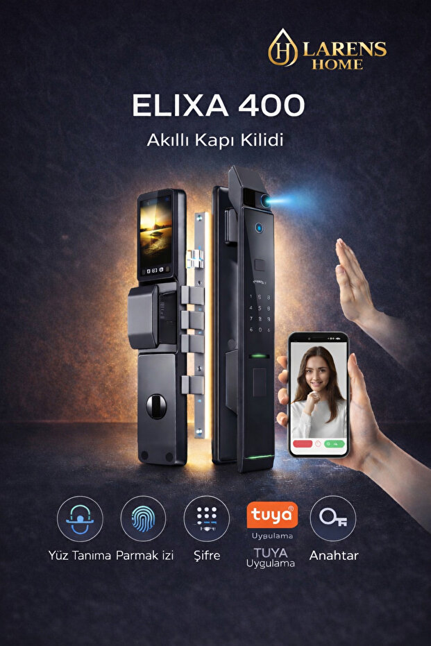 larens elİxa f7 pro akıllı kapı kilidi – yüz tanıma, parmak İzi, Şifre, kart ve tuya uygulama destekli larens elİxa f7 pro akıllı kapı kilidi – yüz tanıma, parmak İzi, Şifre, kart ve tuya uygulama destekli